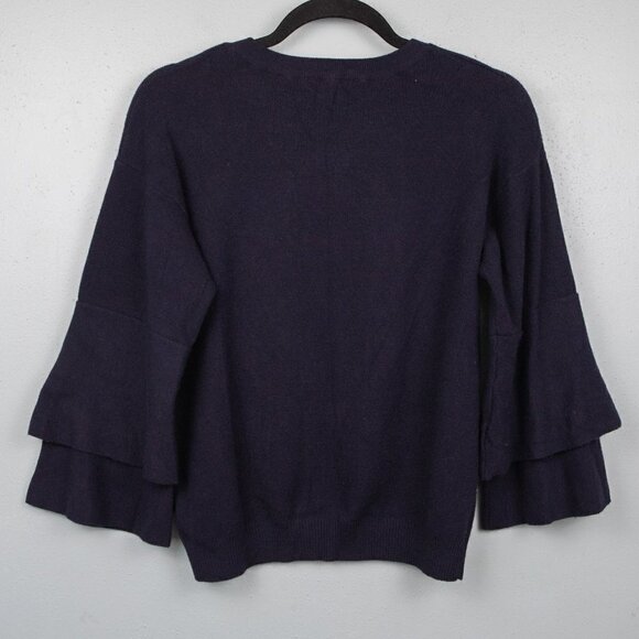 Blu Pepper navy embroidered floral sweater-S - Picture 5 of 5